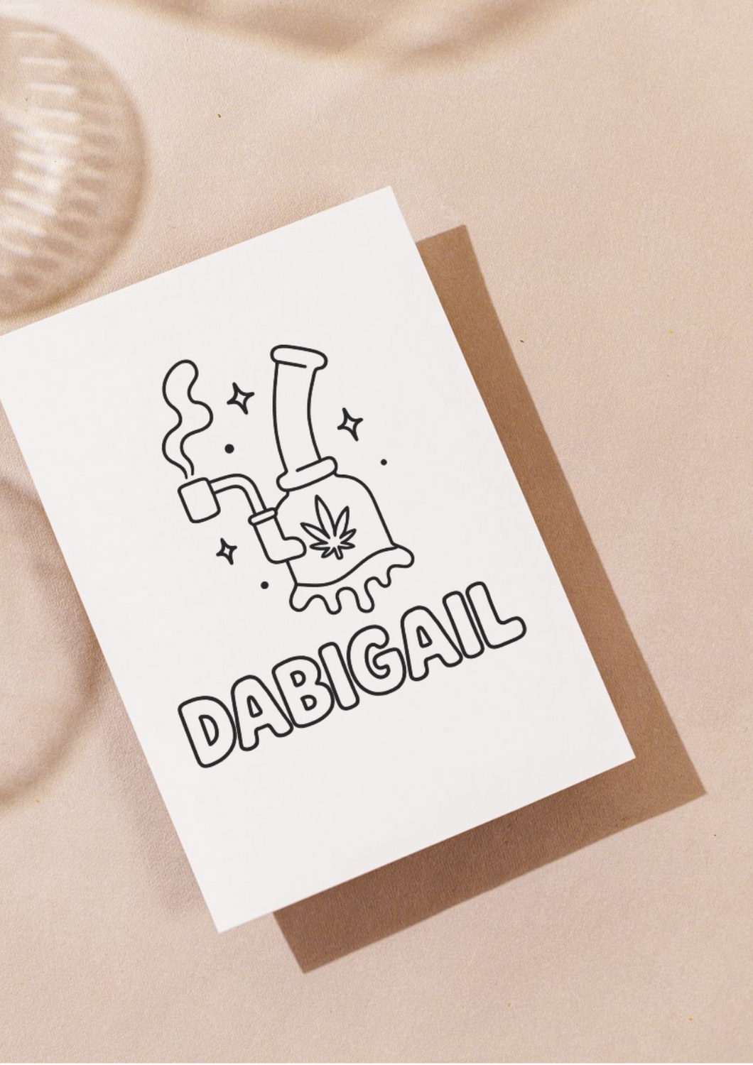Dabigail dab rig parody coloring page with smoke and leaf